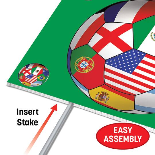 11.5" x 15.5" International Soccer Plastic Yard Sign